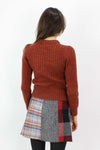 Mixed Plaid Mini Skirt S