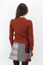 Mixed Plaid Mini Skirt S