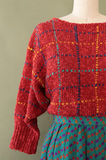 Speckled Red Crop Sweater XS-M