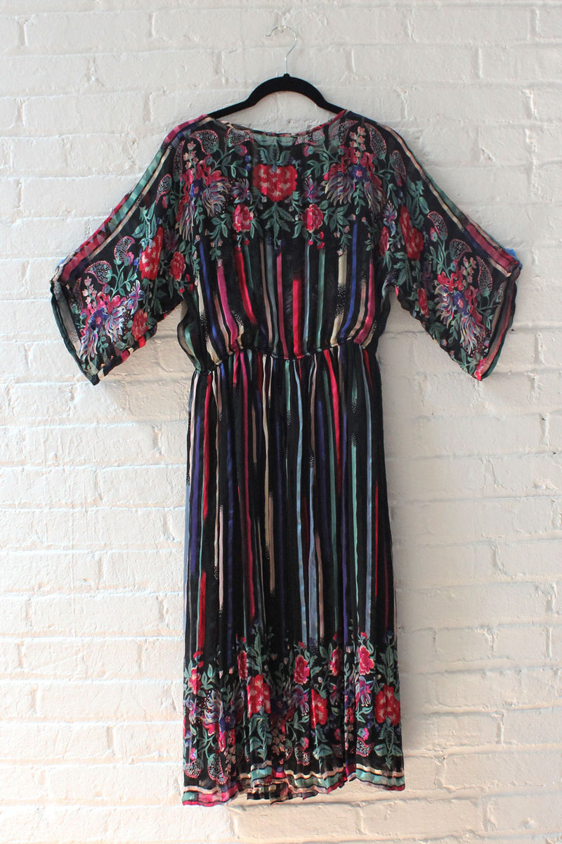 Silk Farm Chiffon Mix Print Dress S/M