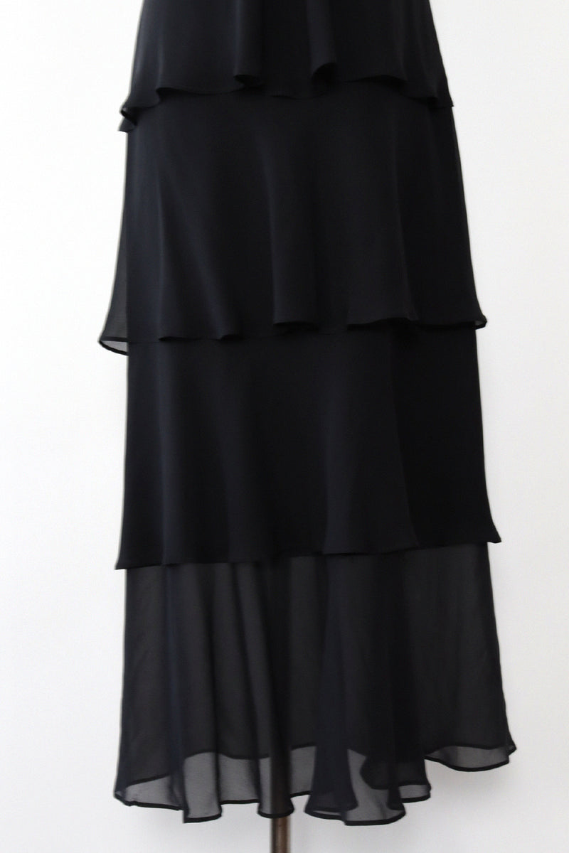 St. John Layered Silk Chiffon Dress S-S/M