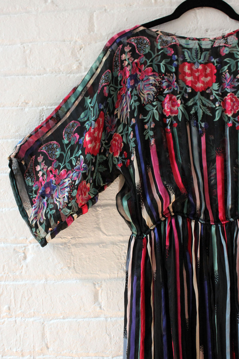 Silk Farm Chiffon Mix Print Dress S/M