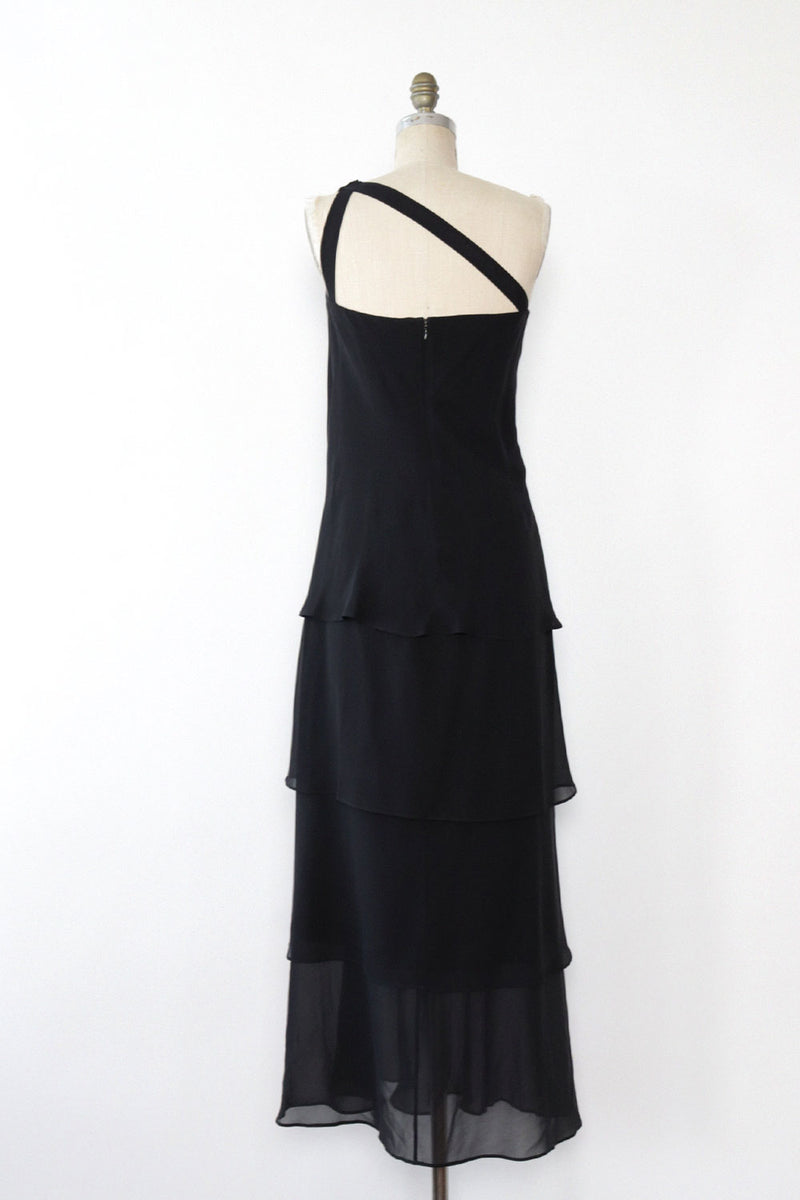 St. John Layered Silk Chiffon Dress S-S/M
