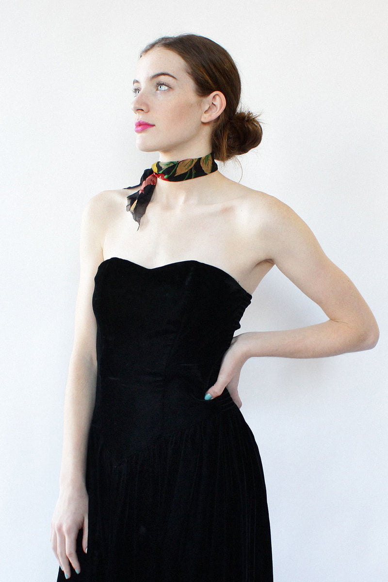 Ellyn Velvet Bustier Dress M