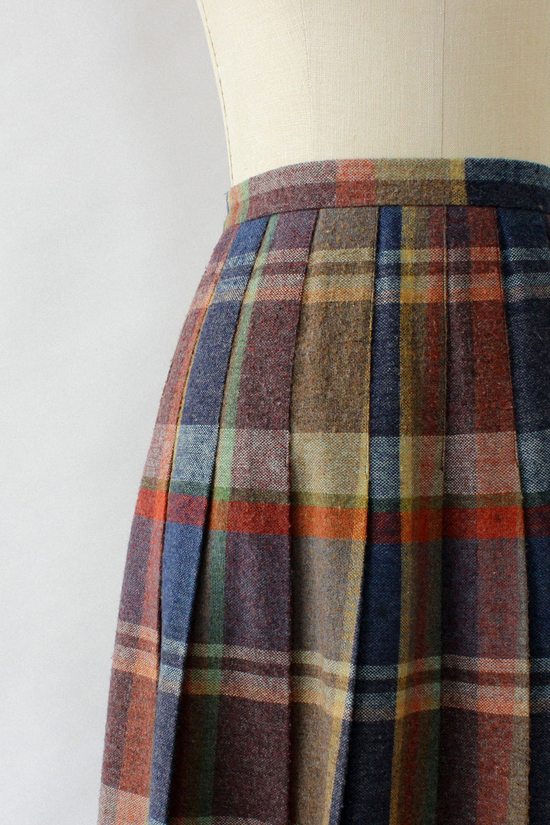 Carol Plaid Pleat Skirt S/M