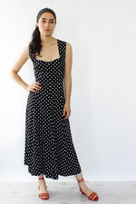 B & W Polka Dot Midi Dress S/M