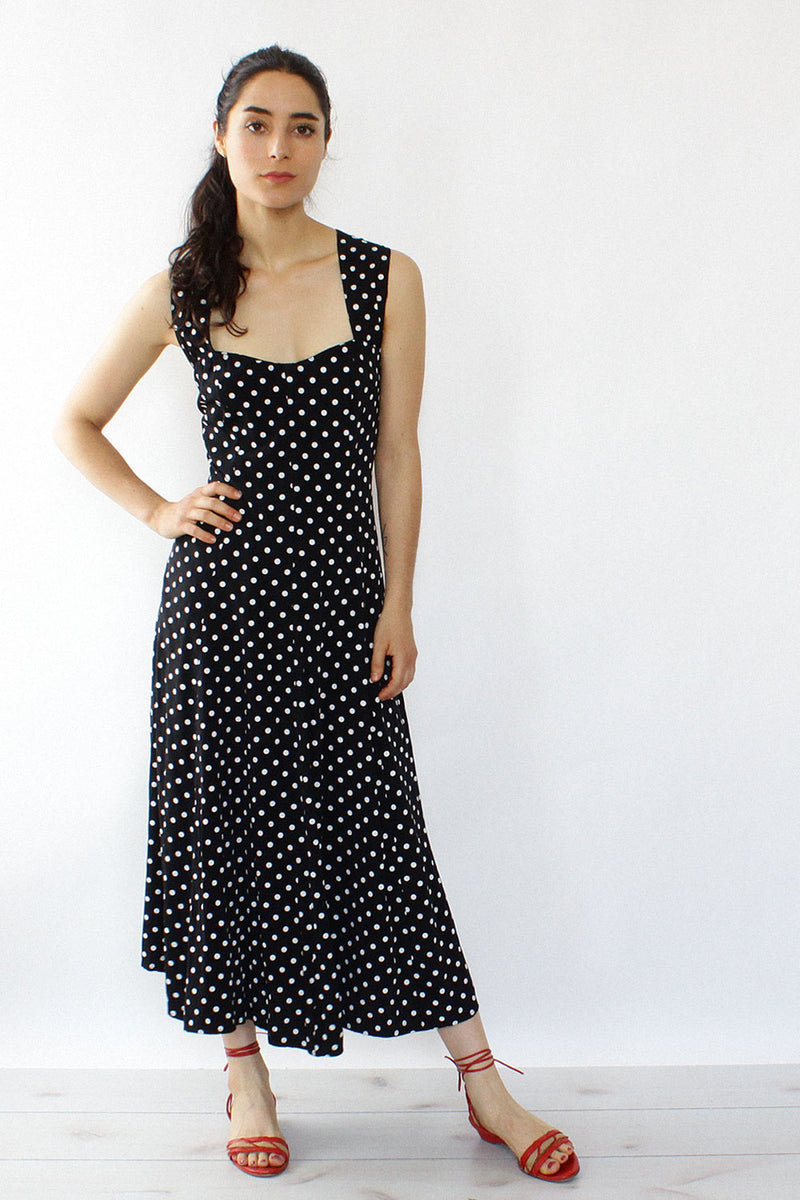 B & W Polka Dot Midi Dress S/M
