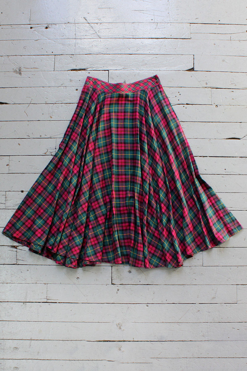Allday Plaid Drape Skirt M