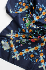 Gucci Navy Bamboo Floral Scarf