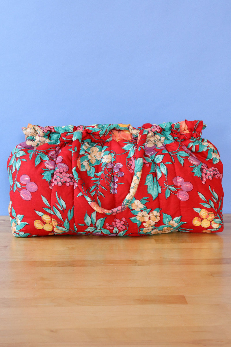 Fruity Floral Quilted Weekender Bag