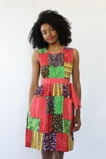 Patchwork Apron Wrap Dress