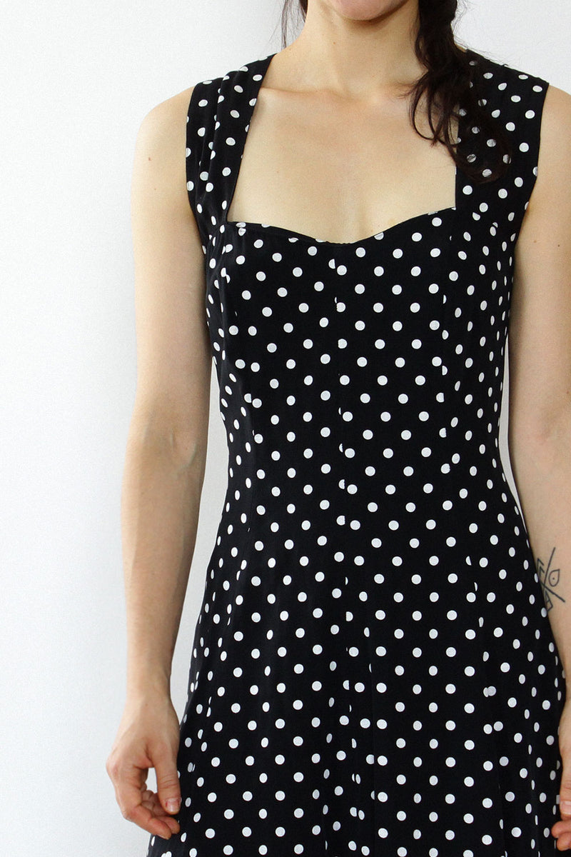 B & W Polka Dot Midi Dress S/M