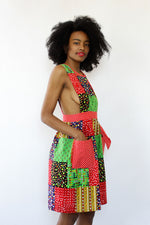 Patchwork Apron Wrap Dress