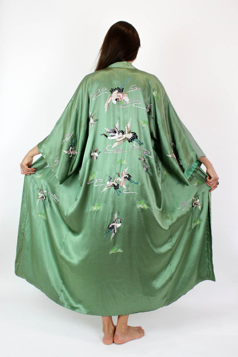 Sage Green Silk Kimono
