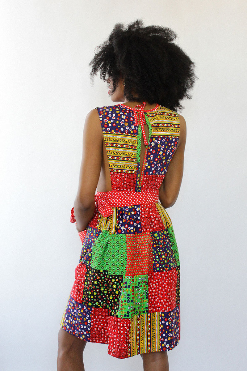 Patchwork Apron Wrap Dress