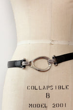 Bold Hook and Eye Leather Belt S/M