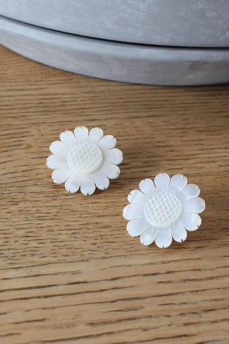 Pearly Flower Studs