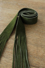 Olive Suede Fringe Belt