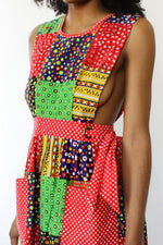 Patchwork Apron Wrap Dress