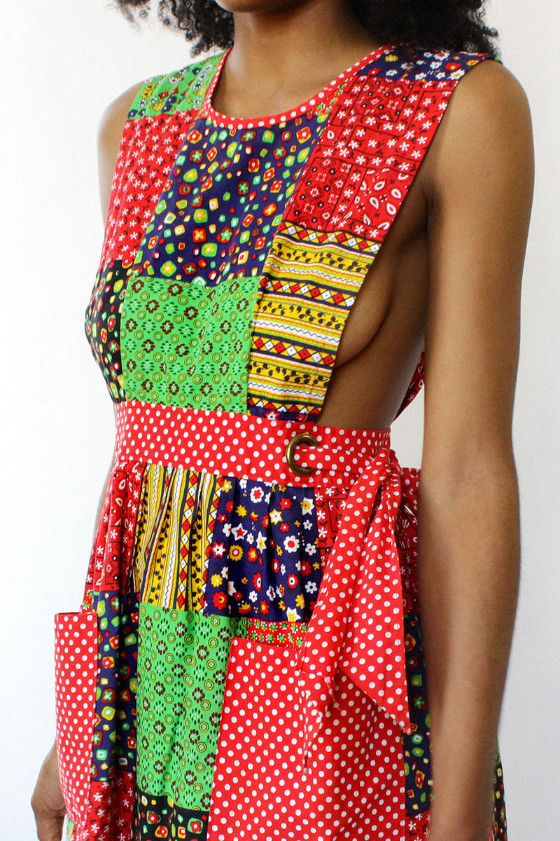 Patchwork Apron Wrap Dress