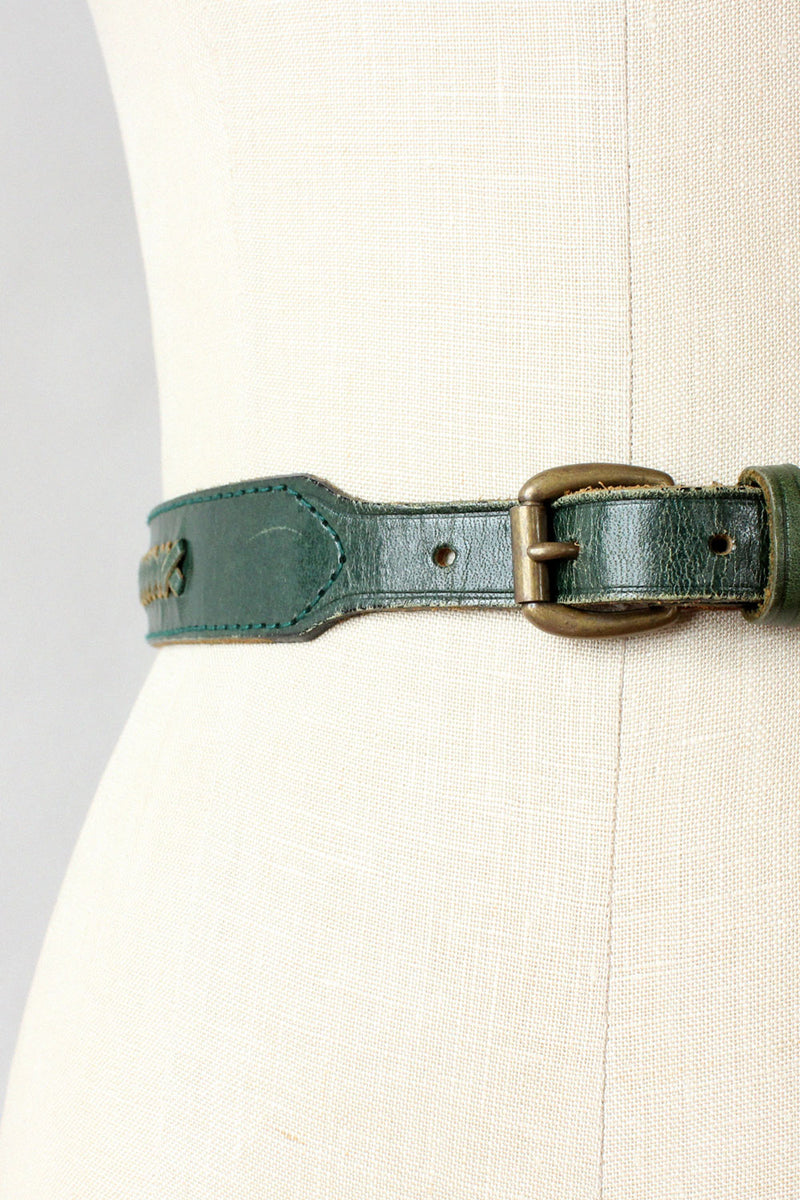 Ivy Stitched Leather Waistbelt XS/S