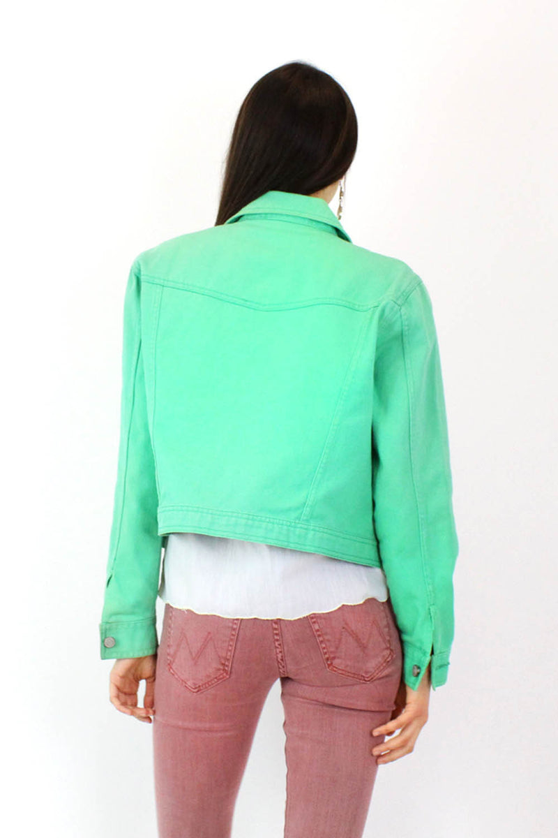 Lime Bill Blass Denim Jacket M