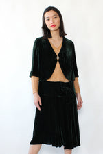 Ivy Silk Velvet & Lace 1920s Dress S/M