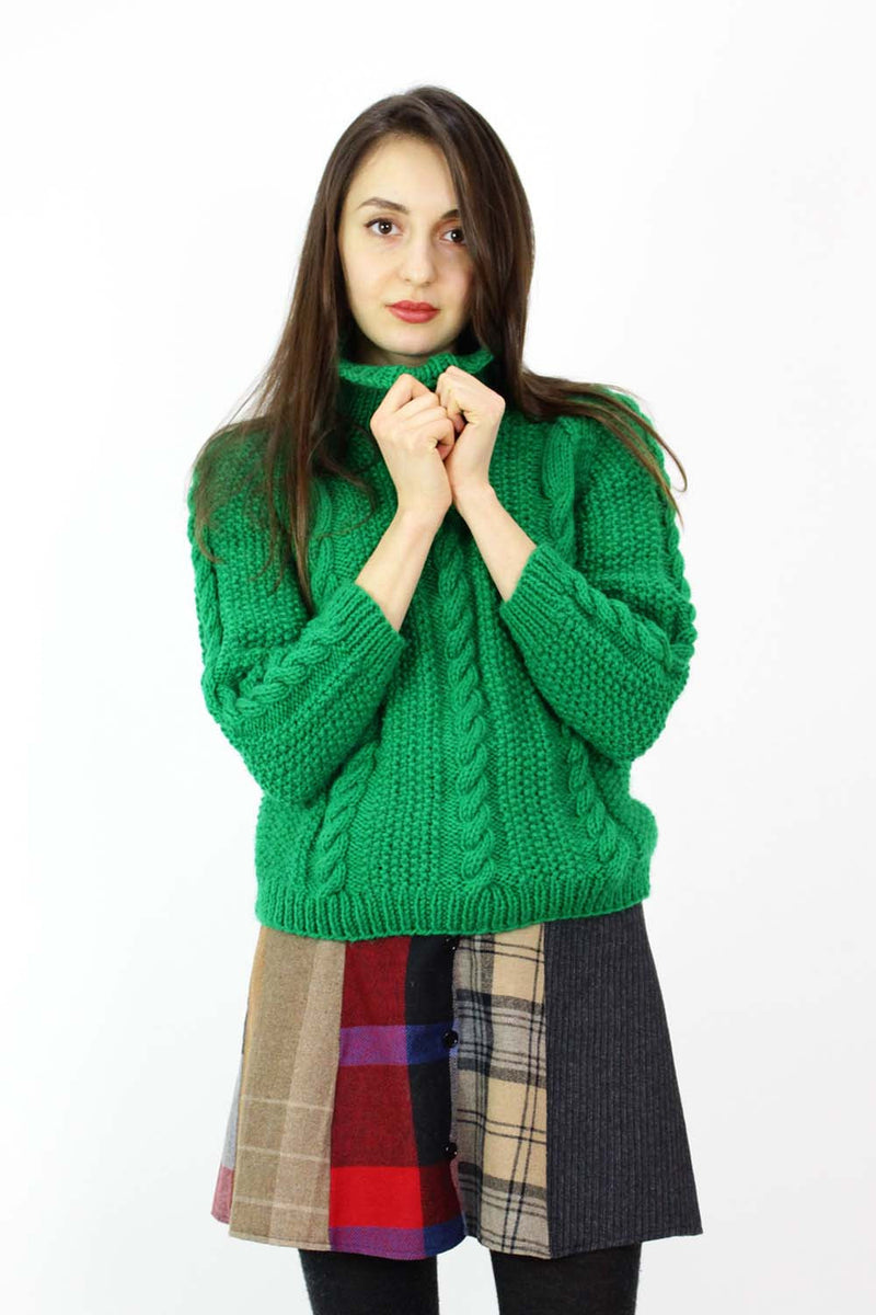 Greener Than Green Chunky Knit Sweater S/M