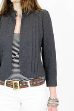 Cropped Boxy Charcoal Jacket S