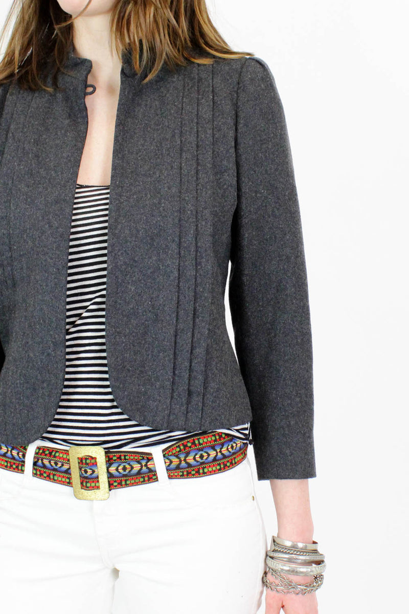 Cropped Boxy Charcoal Jacket S