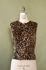 Faux Fur Leopard Shell Top M/L