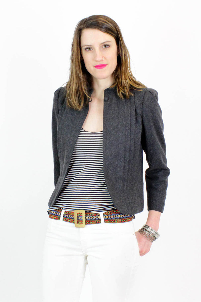 Cropped Boxy Charcoal Jacket S