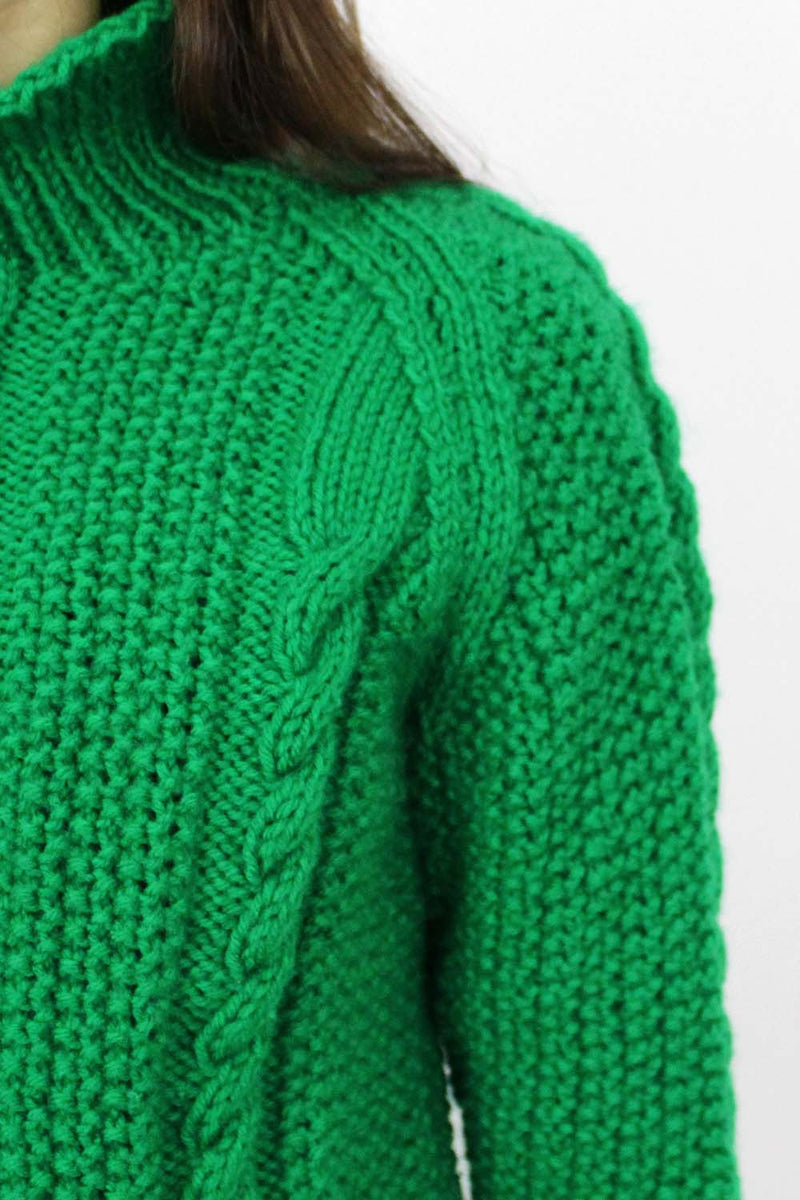 Greener Than Green Chunky Knit Sweater S/M