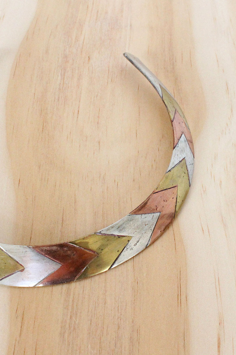 Chevron Mixed Metal Choker