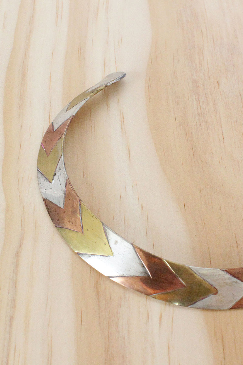 Chevron Mixed Metal Choker