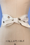 Wide White Leather Grommet Belt XS-M