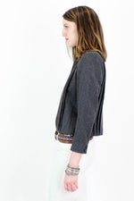 Cropped Boxy Charcoal Jacket S
