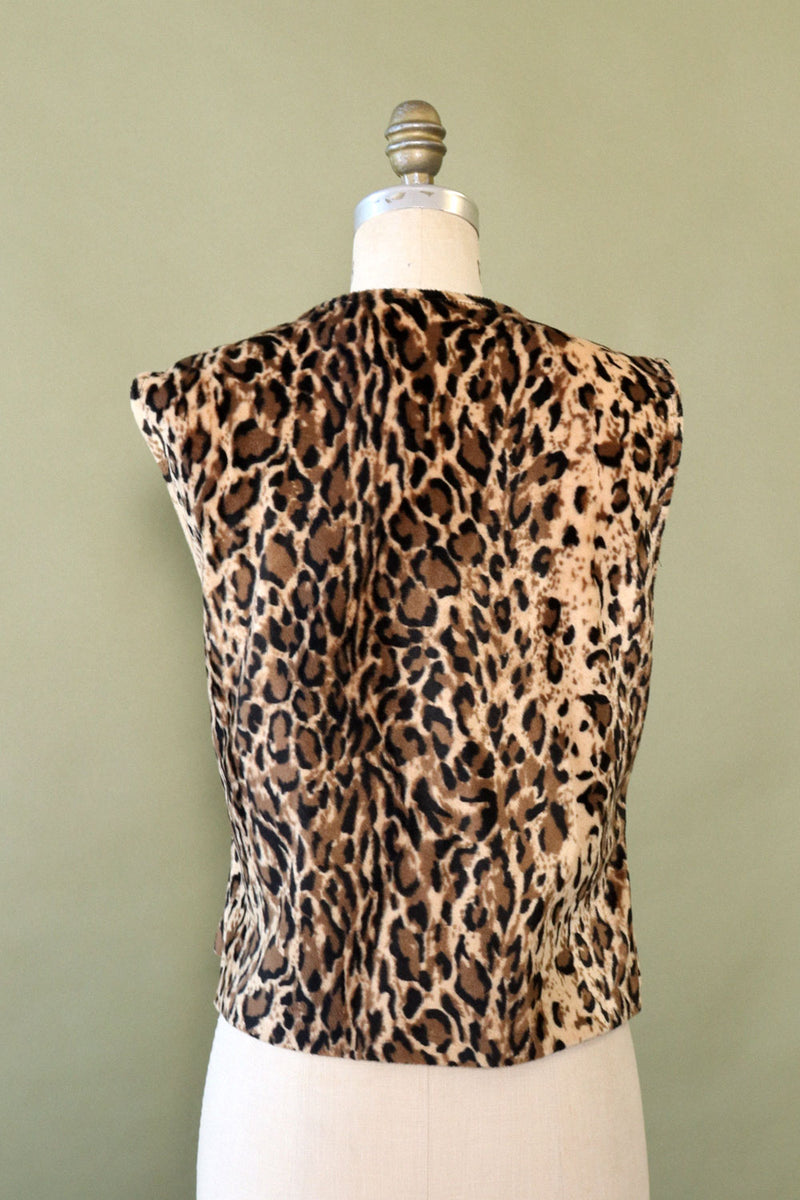 Faux Fur Leopard Shell Top M/L
