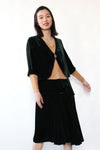 Ivy Silk Velvet & Lace 1920s Dress S/M