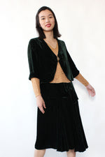 Ivy Silk Velvet & Lace 1920s Dress S/M