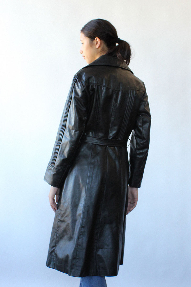 Cat Long Leather Jacket S/M