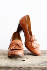 Flings Fringe Leather Heels 7