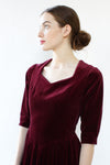 Laura Ashley Merlot Velvet Dress M