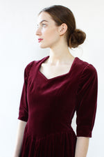 Laura Ashley Merlot Velvet Dress M