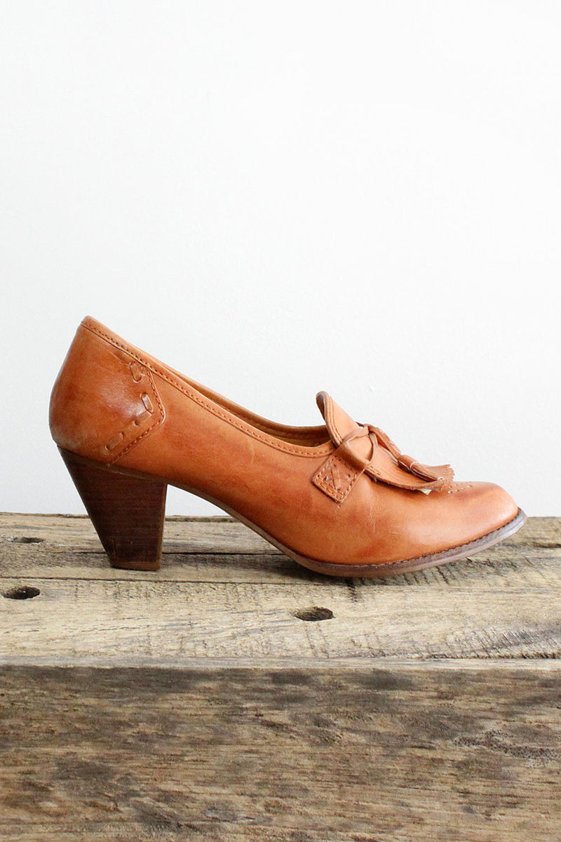 Flings Fringe Leather Heels 7
