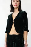 Ivy Silk Velvet & Lace 1920s Dress S/M