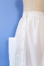 Crisp White Apron Pocket Skirt M