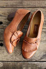 Flings Fringe Leather Heels 7