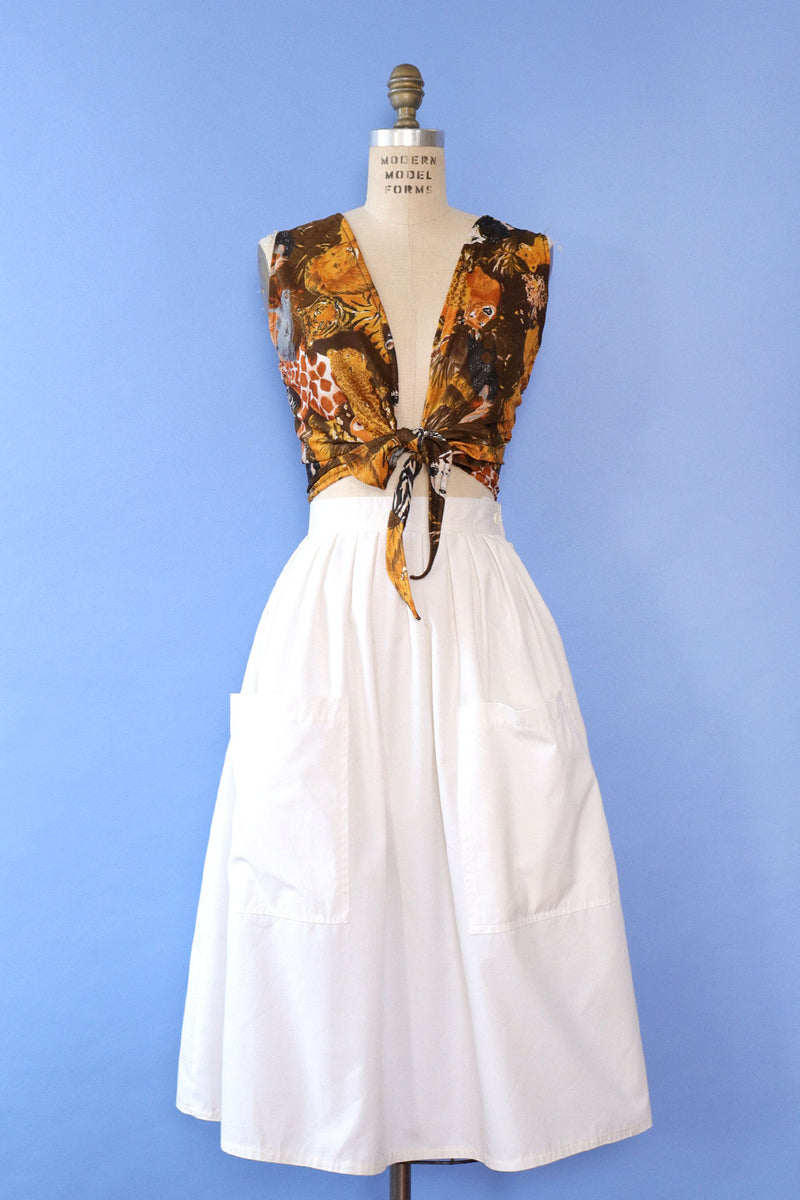 Jungle Wrap Crop Top L