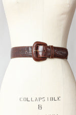 Furla Mahogany Croc Belt XS/S